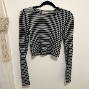 Striped Long Sleeve Crop
